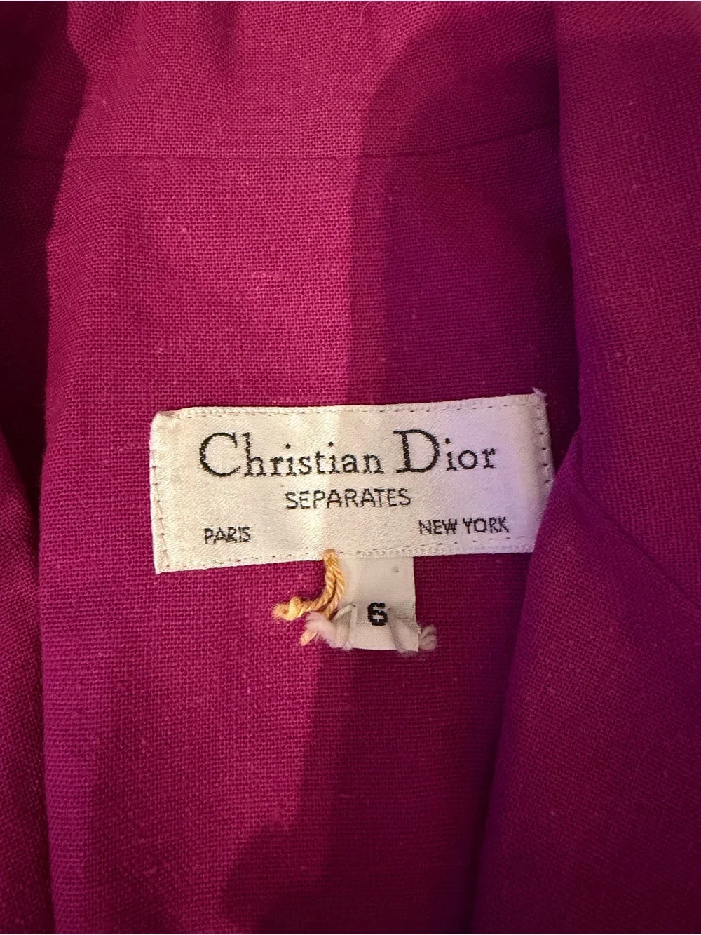 Vintage 1980s Christian Dior Separates Magenta Cropped Blazer Jacket - size 6